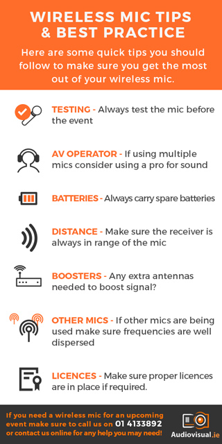 Wireless Mic Tips & Best Practice - Audio Visual Rental Dublin