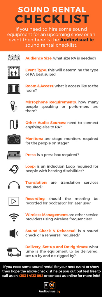 Sound Rental Checklist - Guide To Renting Sound Systems