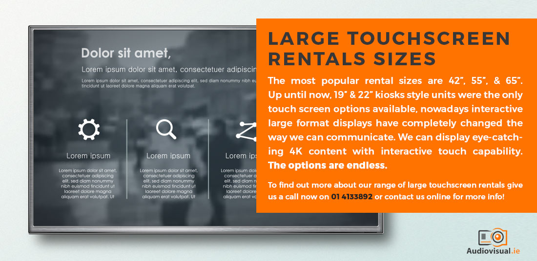 Large Touchscreen Rentals Sizes - Renting a Touchscreen
