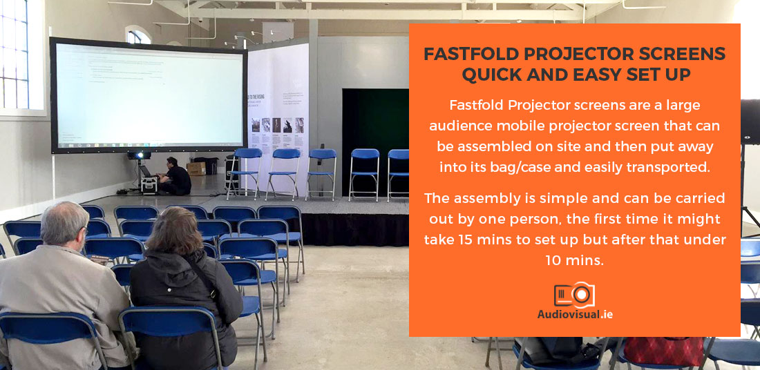 Fastfold Projector Screens - Quick and Easy Set Up - Audio Visual Rental Ireland