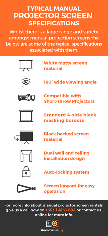 Manual Projector Screens Specifications - Audiovisual Dublin