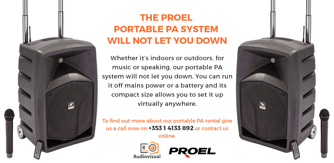 Portable PA for Hire - Proel - Audiovisual Ireland