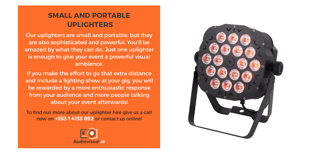 Small Portable Uplighter Hire - Audiovisual Rental Dublin