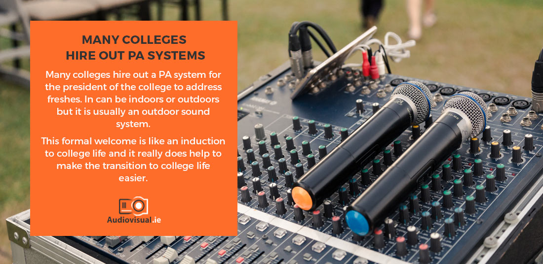 Hire Out PA Systems - College Events - Audiovisual Ireland