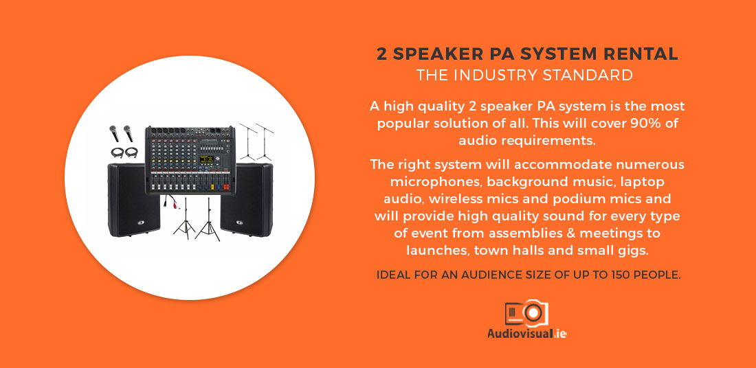 2 Speaker PA System Rental Dublin - Audiovisual