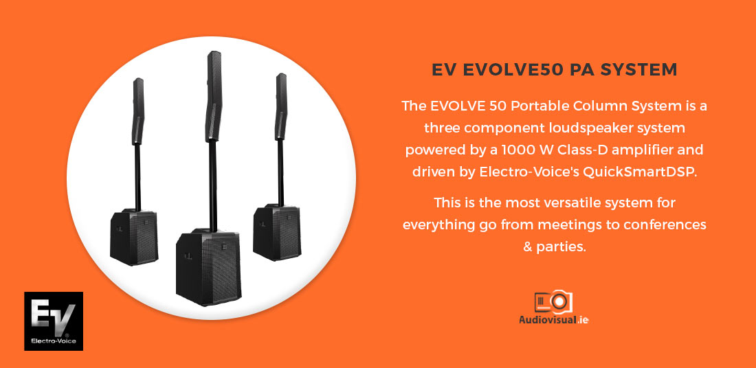 EV Evolve50 PA System Portable Column Rental Ireland